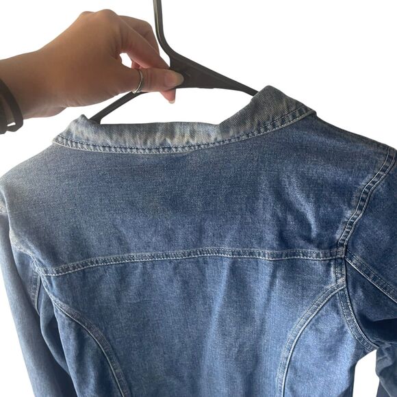 Faded Glory Vintage Y2k Girls 14/16 Butterfly Embroidered Button Denim Jacket - Picture 9 of 11